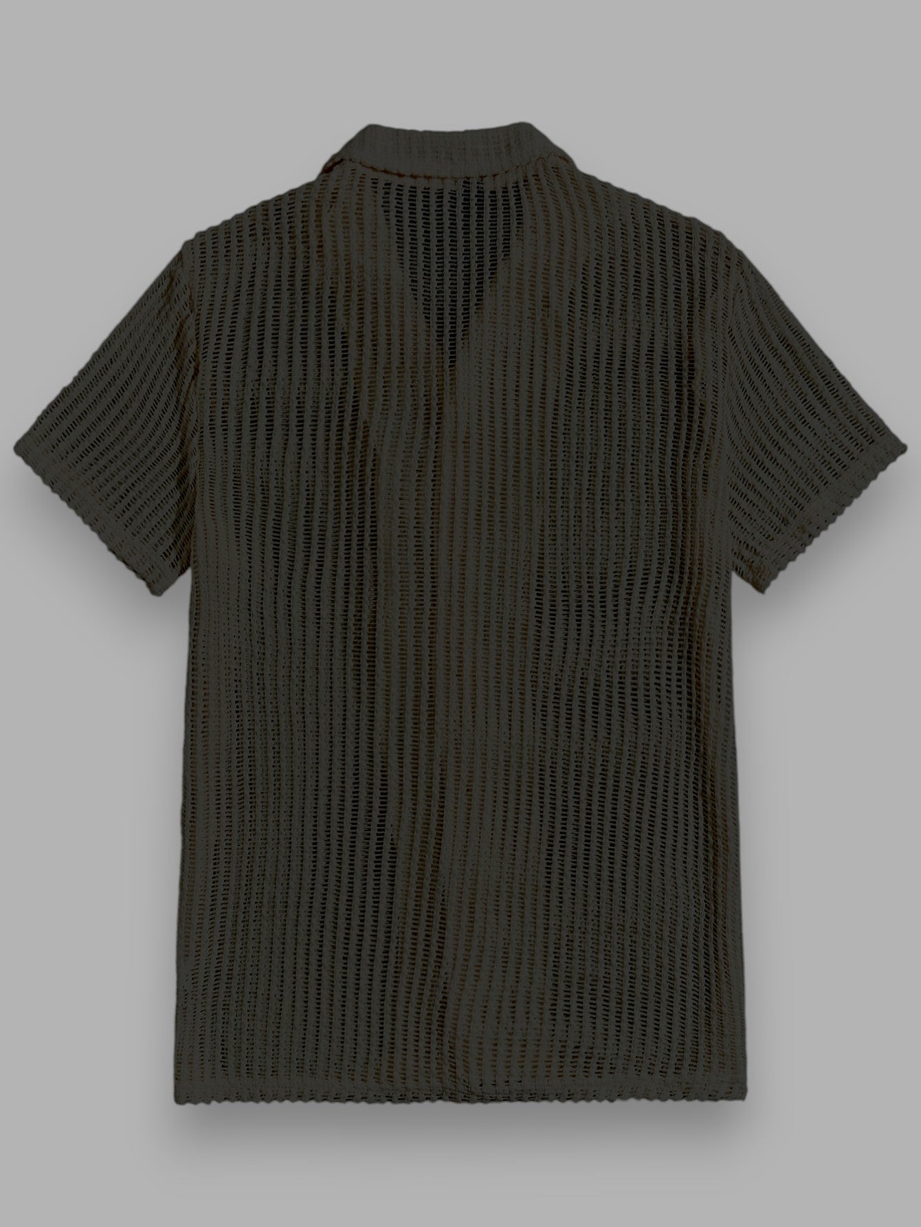 Camisa de Botão Vazada em Tricô - Camisa Palawan