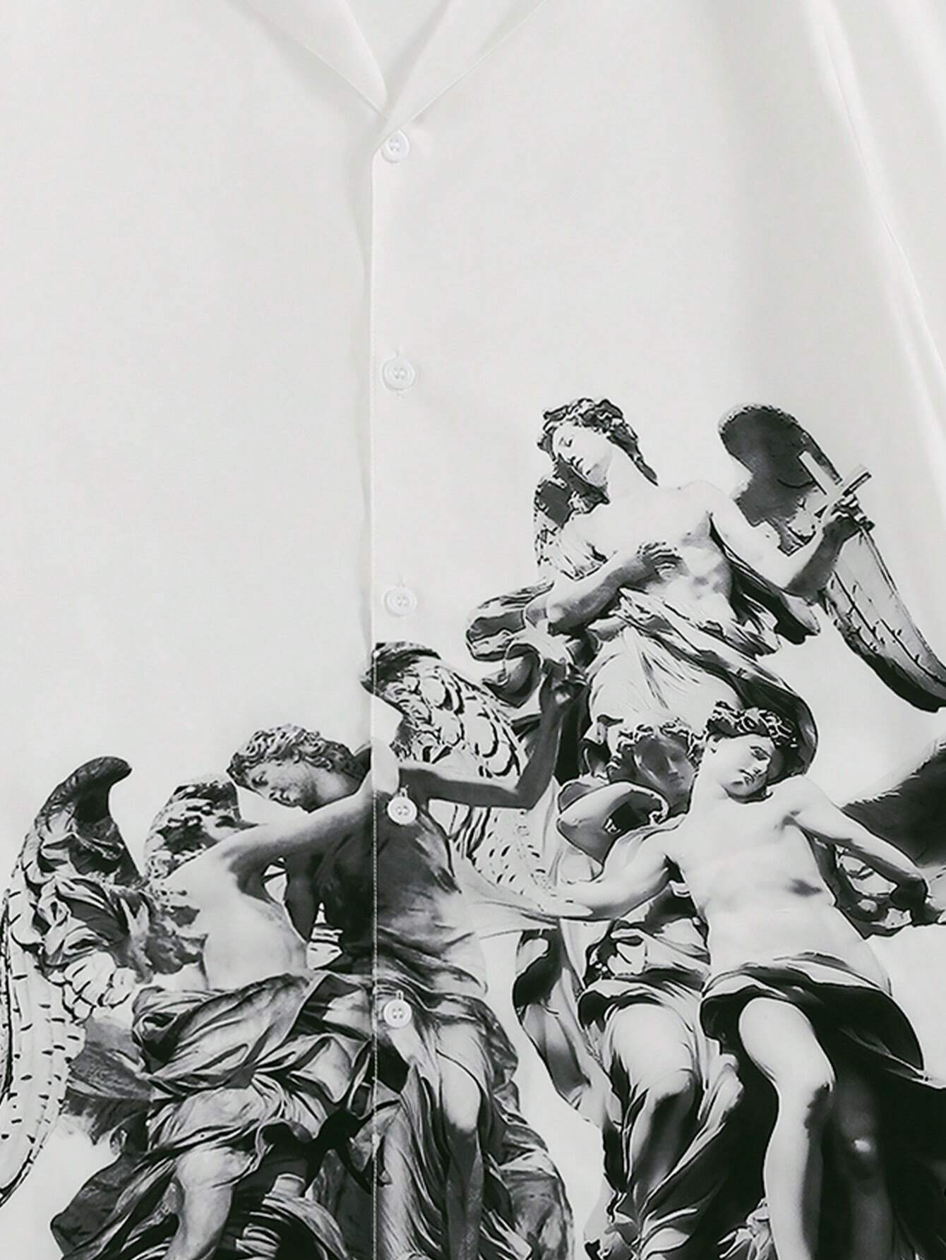 Camisa de Botão Branca com Anjos - Camisa Angel Legacy