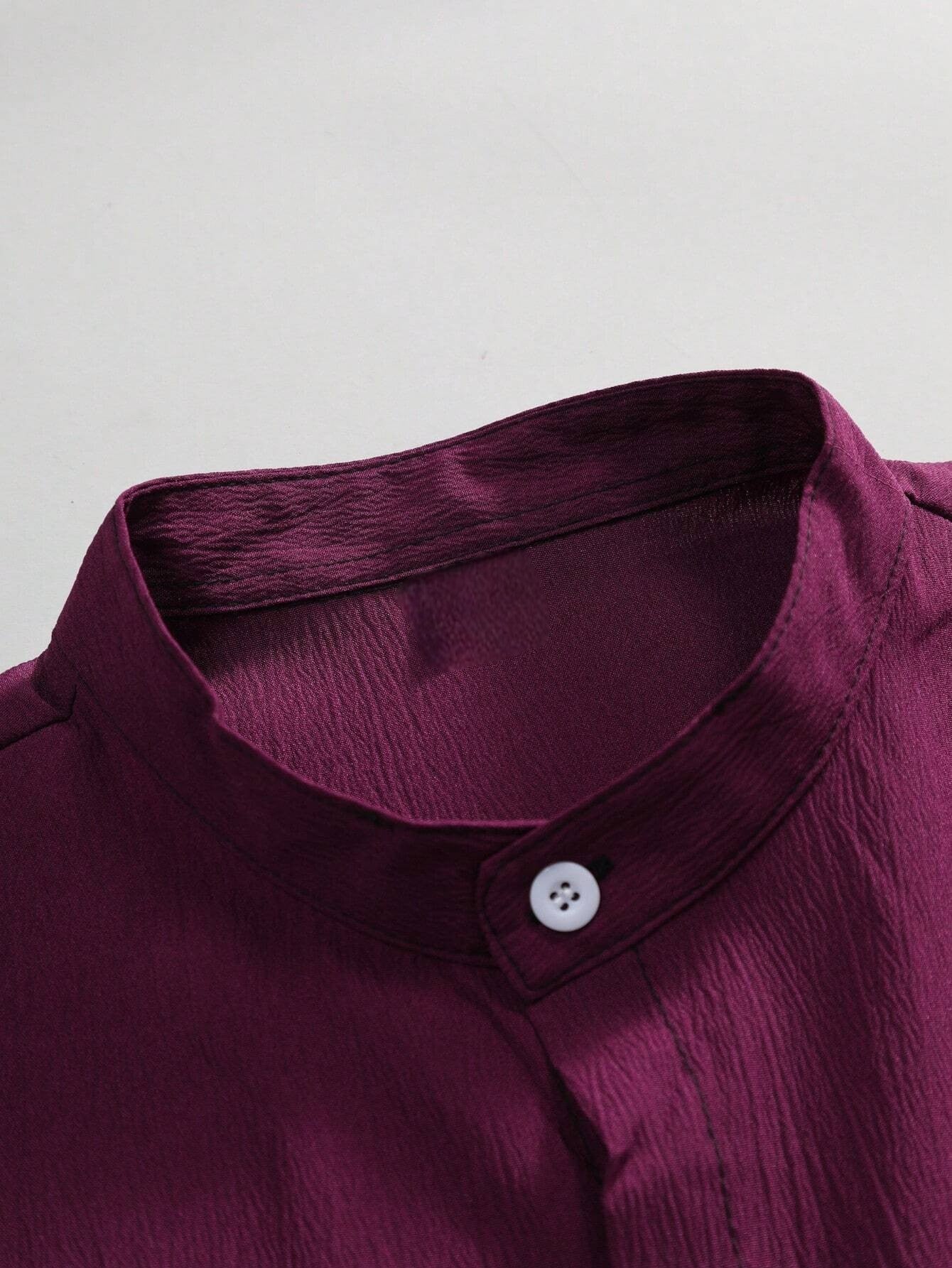 Camisa de Botão Masculina Gola Padre- Camisa Santorini