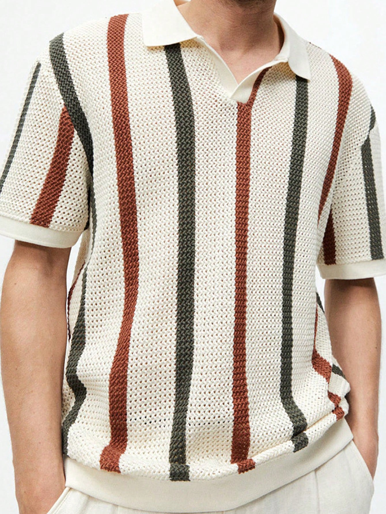 Camisa Polo Listrada em Tricô - Camisa Malta