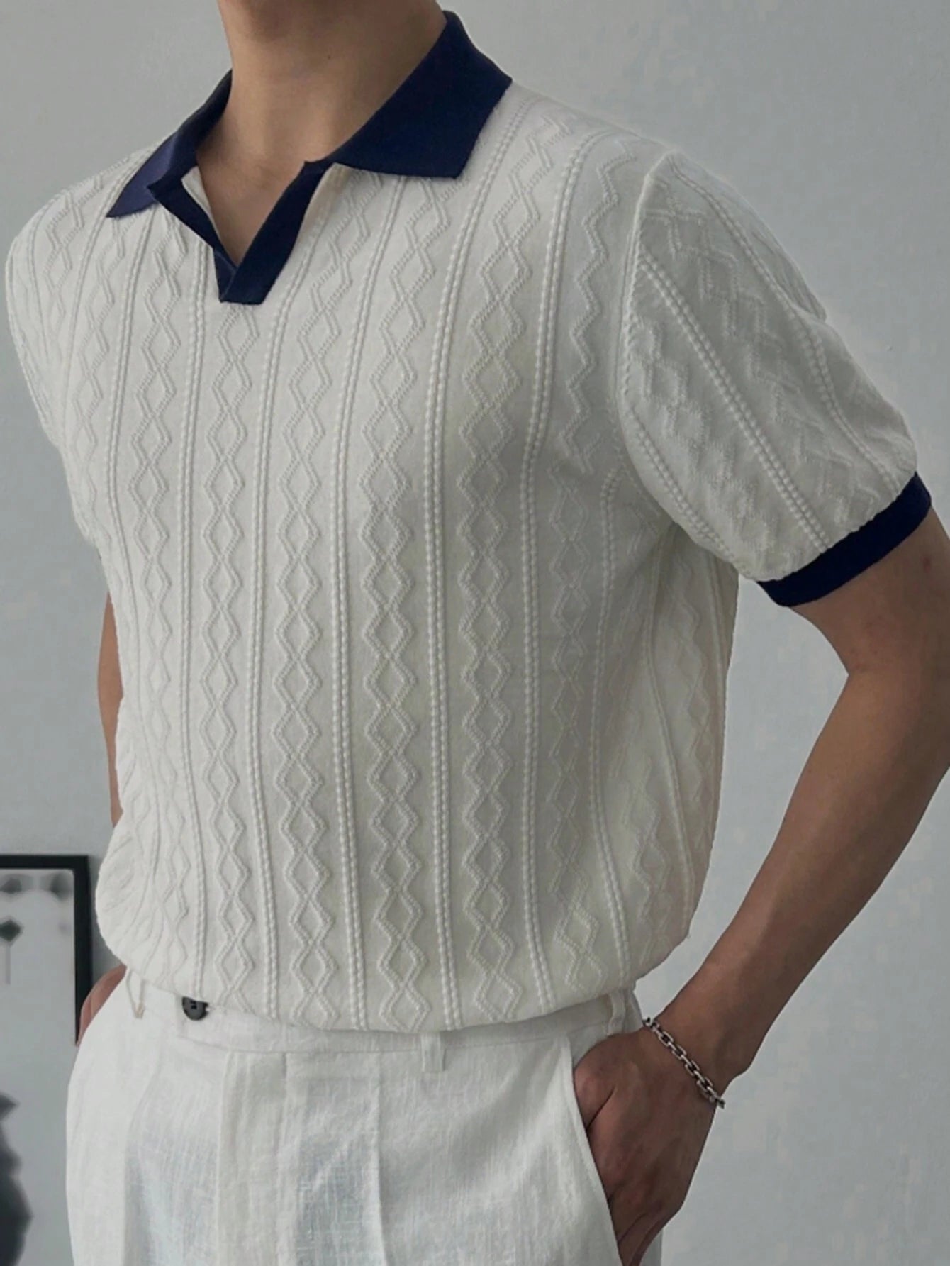 Camisa Polo Masculina Texturizada - Camisa Ravello