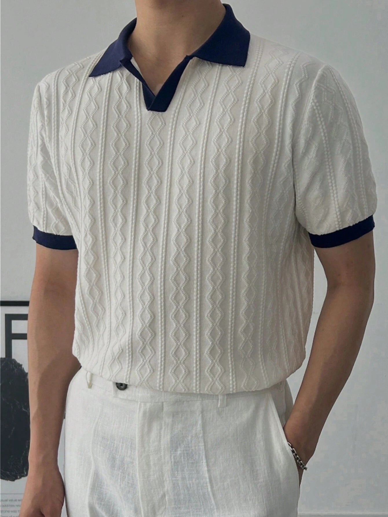 Camisa Polo Masculina Texturizada - Camisa Ravello
