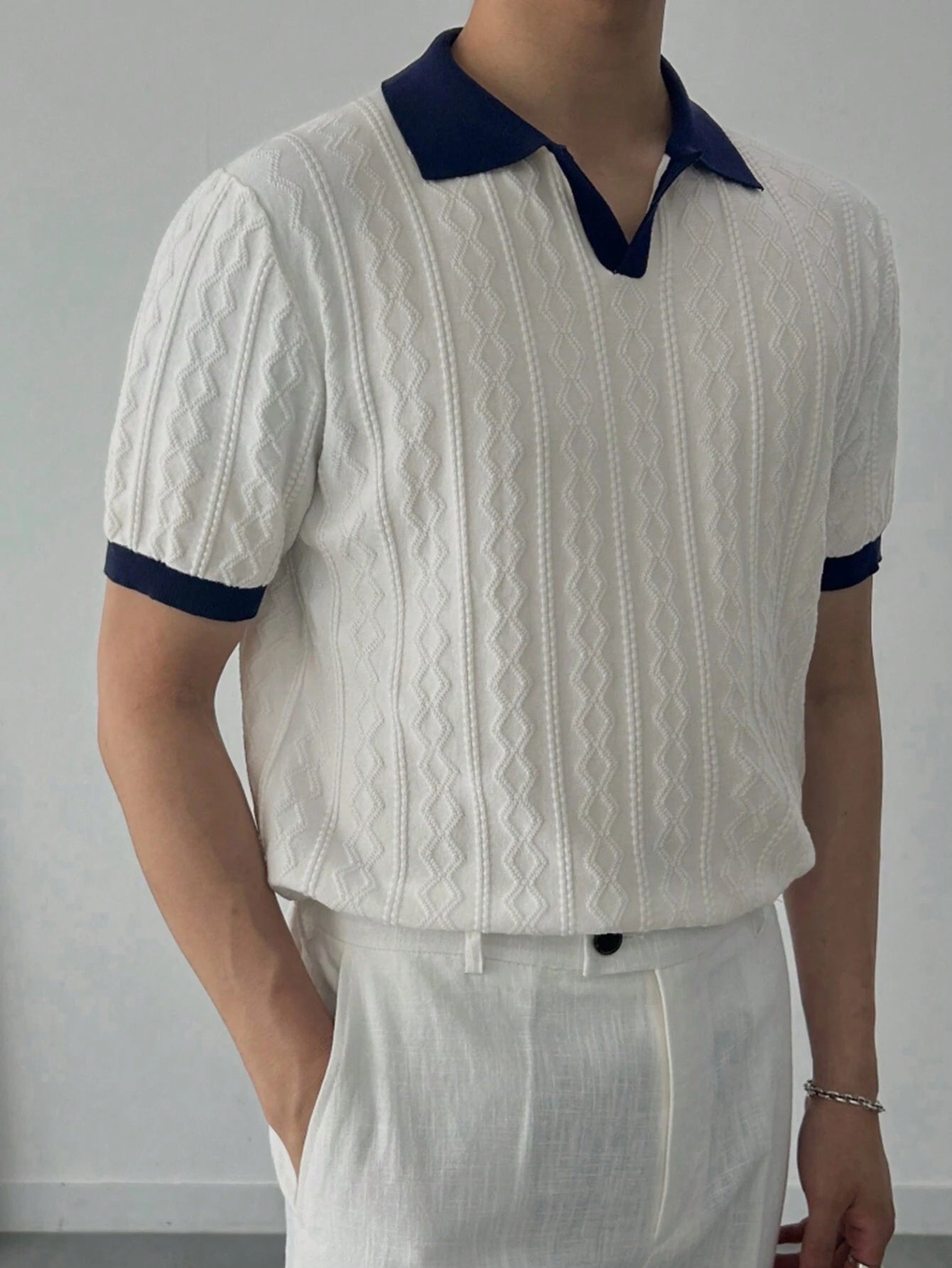 Camisa Polo Masculina Texturizada - Camisa Ravello