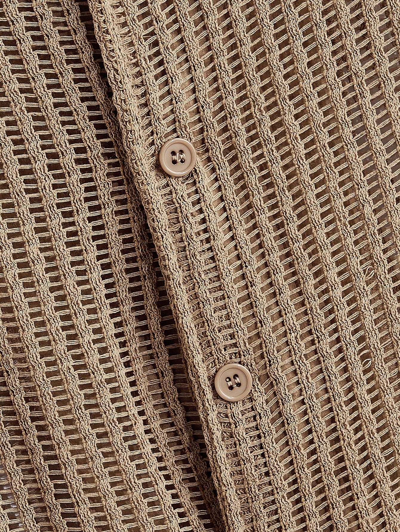 Camisa de Botão Vazada em Tricô - Camisa Palawan
