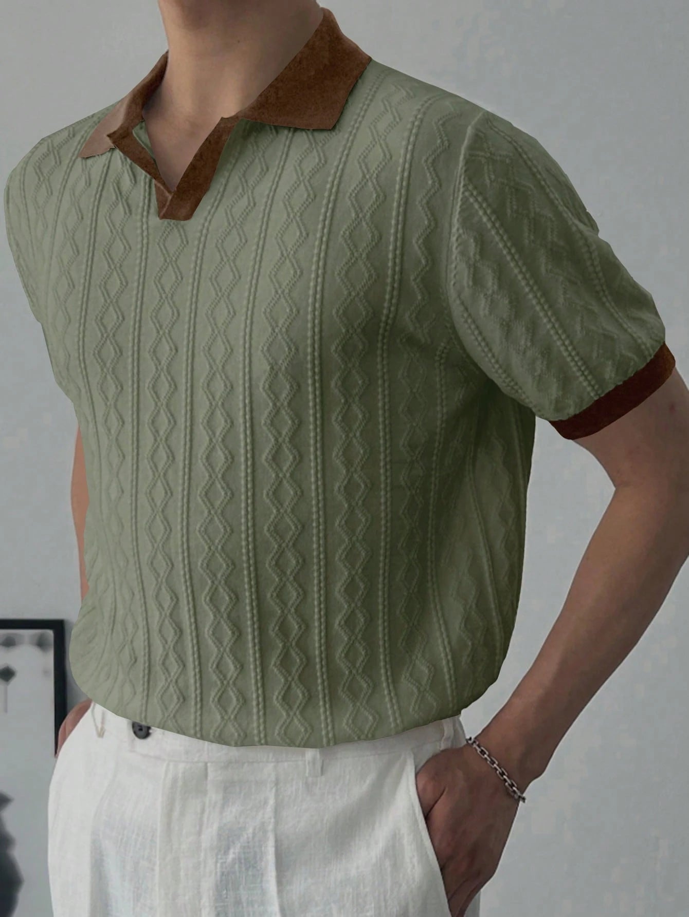 Camisa Polo Masculina Texturizada - Camisa Ravello