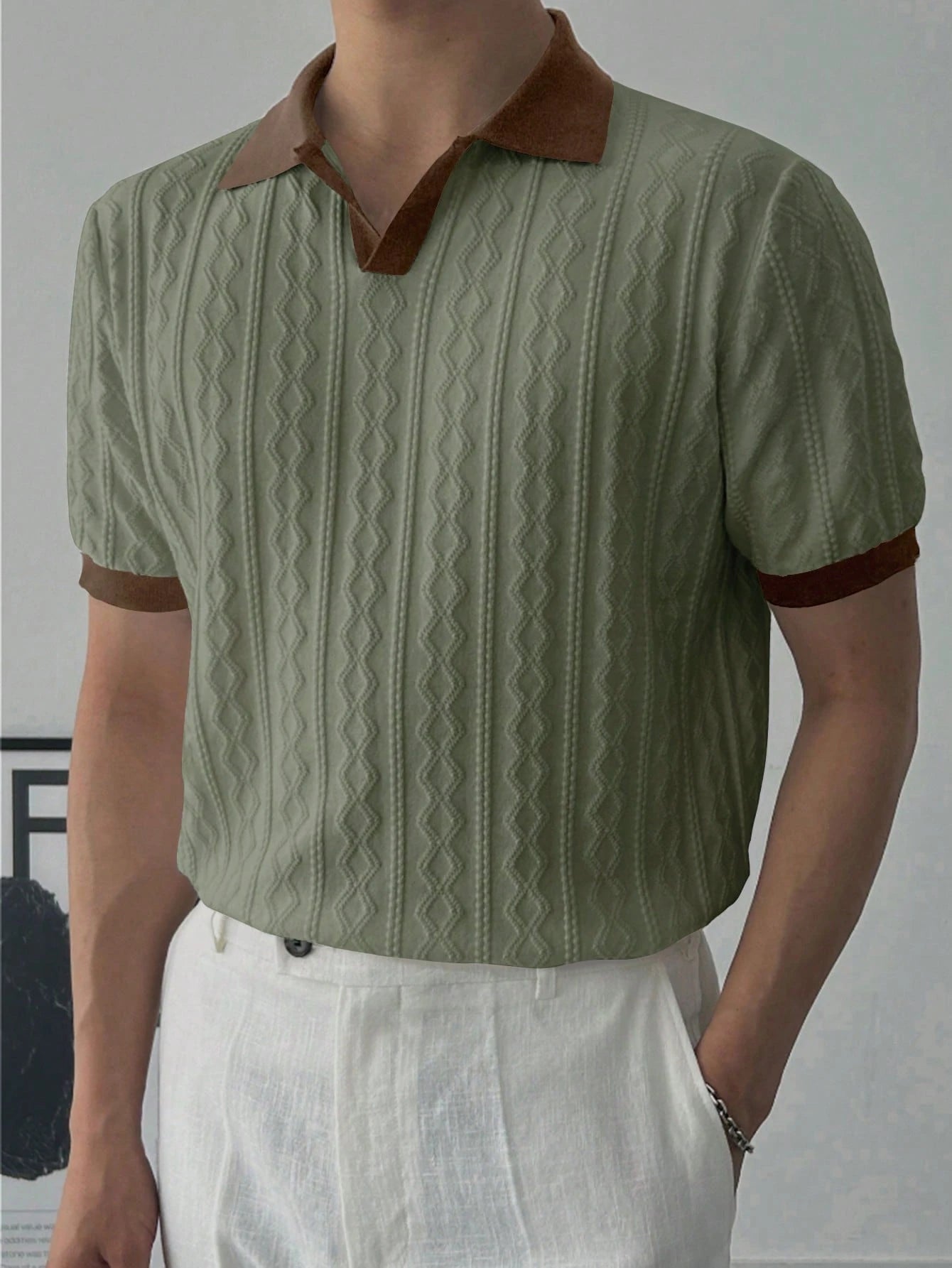 Camisa Polo Masculina Texturizada - Camisa Ravello