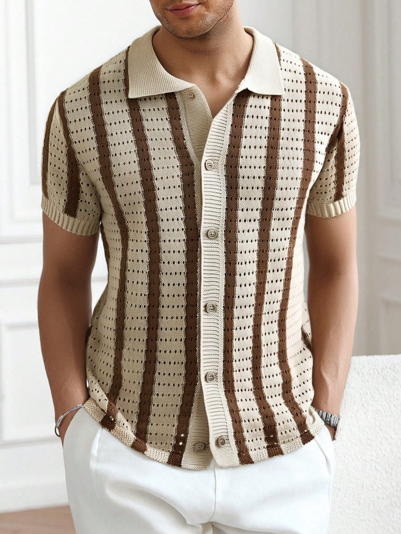 Camisa de Botão em Tricô Leve - Camisa Phuket
