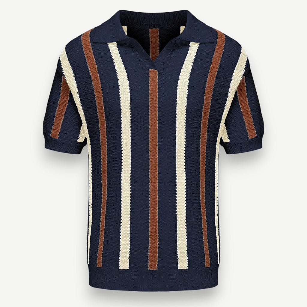 Camisa Polo Listrada em Tricô - Camisa Malta