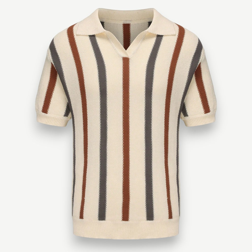 Camisa Polo Listrada em Tricô - Camisa Malta