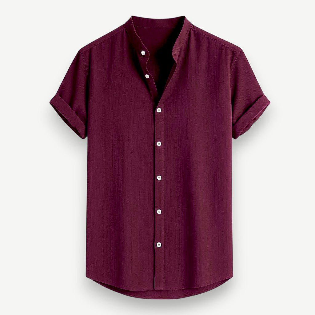 Camisa de Botão Masculina Gola Padre- Camisa Santorini