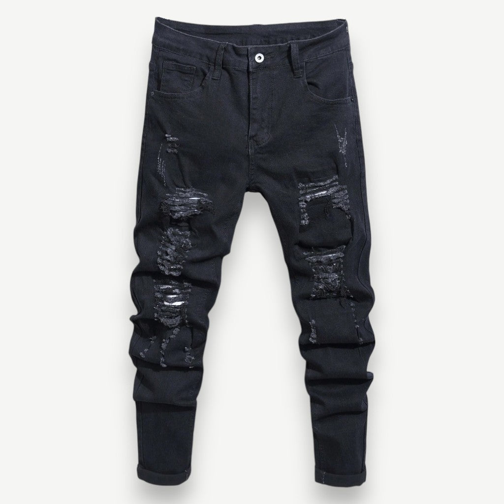 Calça Jeans Masculina Rasgada com Detalhes - Calça Melbourne