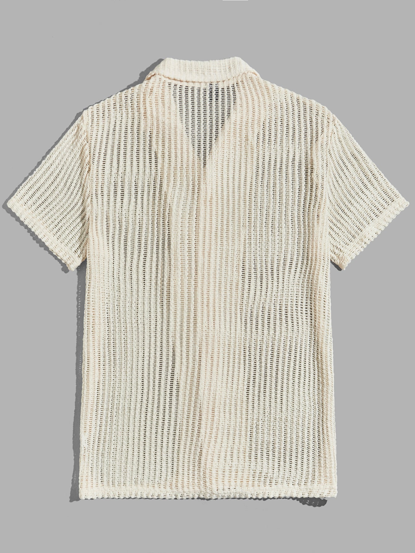 Camisa de Botão Vazada em Tricô - Camisa Palawan