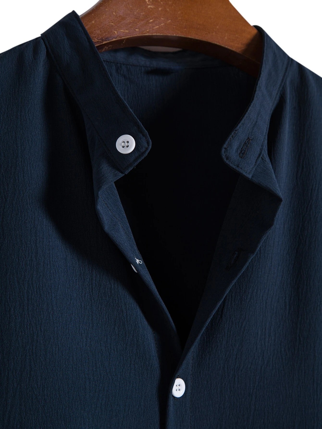 Camisa de Botão Masculina Gola Padre- Camisa Santorini