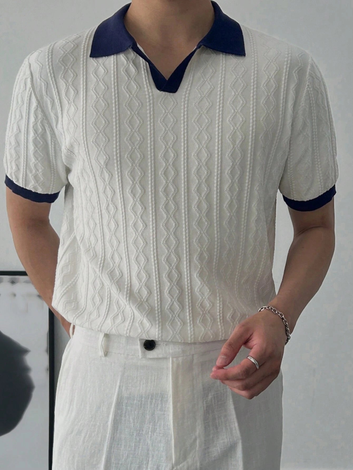 Camisa Polo Masculina Texturizada - Camisa Ravello