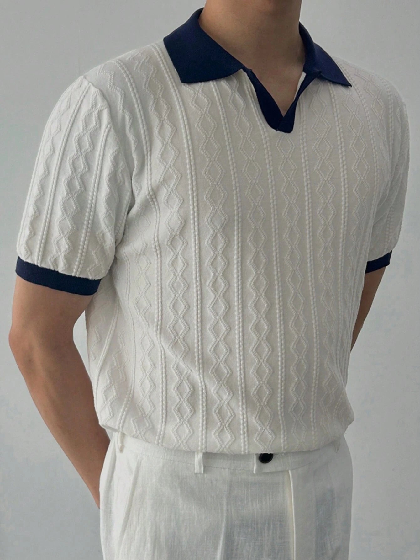 Camisa Polo Masculina Texturizada - Camisa Ravello