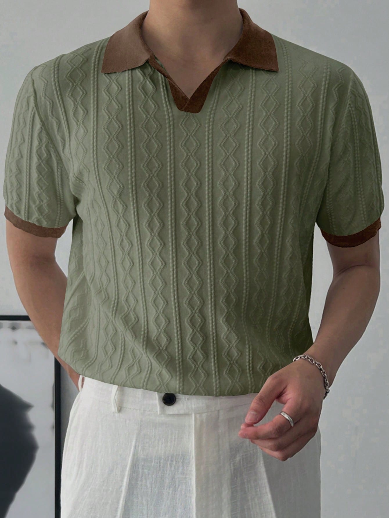 Camisa Polo Masculina Texturizada - Camisa Ravello