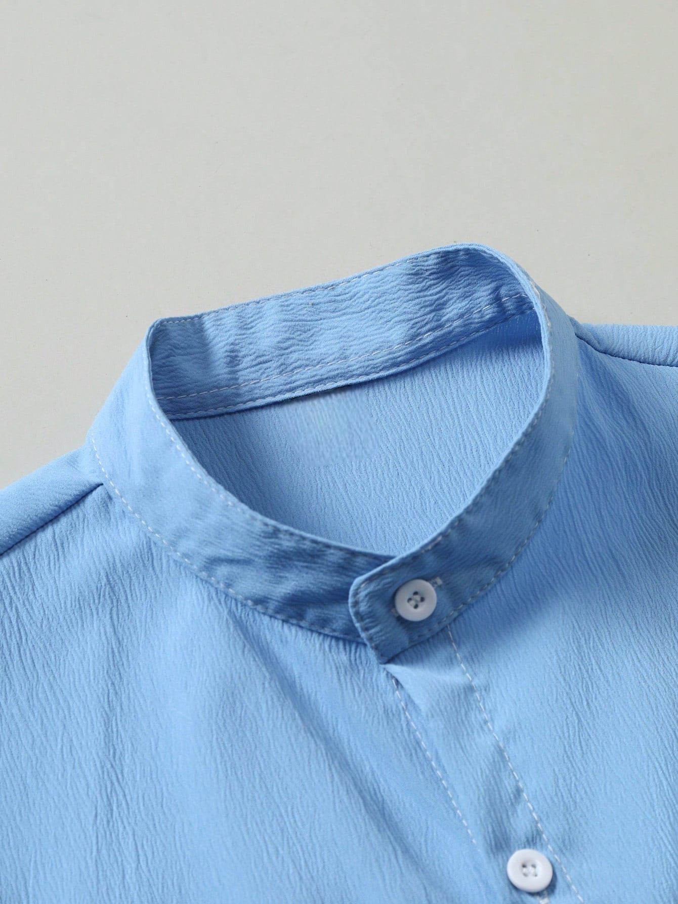 Camisa de Botão Masculina Gola Padre- Camisa Santorini