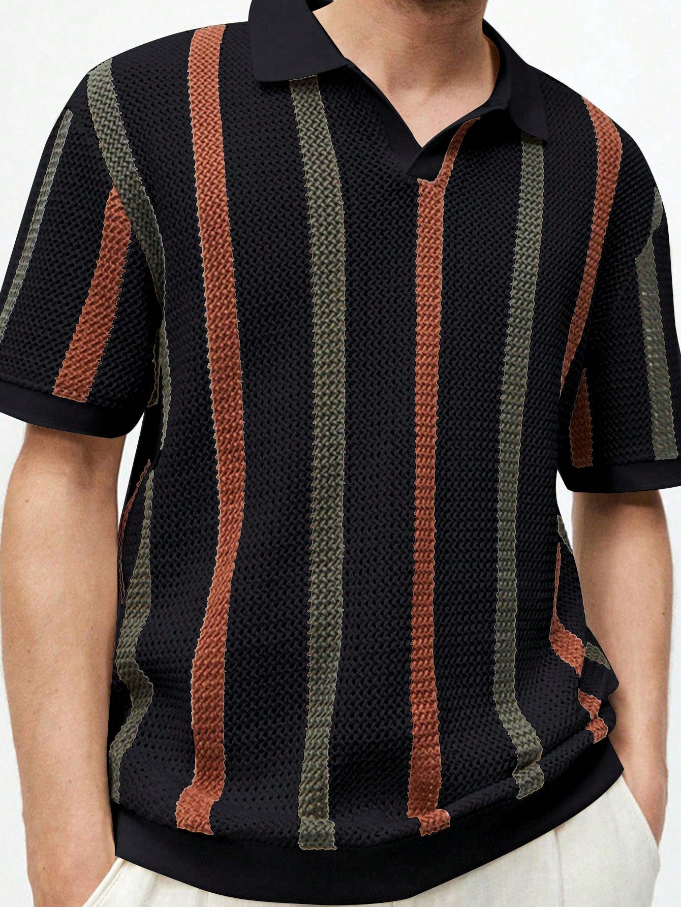 Camisa Polo Listrada em Tricô - Camisa Malta