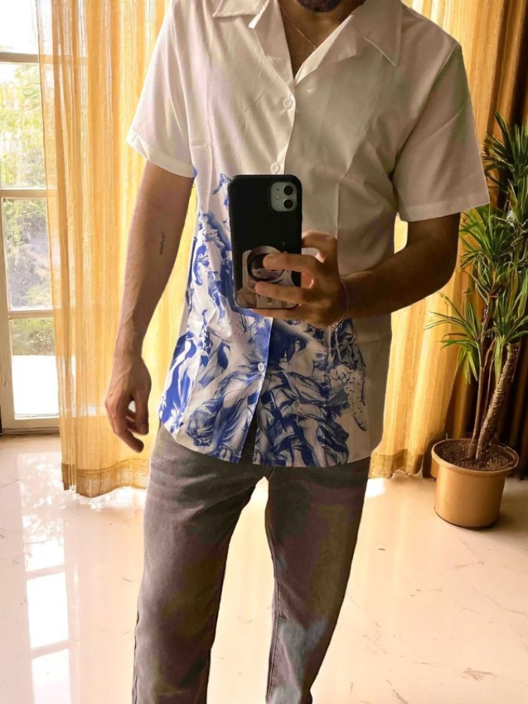 Camisa de Botão Branca com Anjos - Camisa Angel Legacy