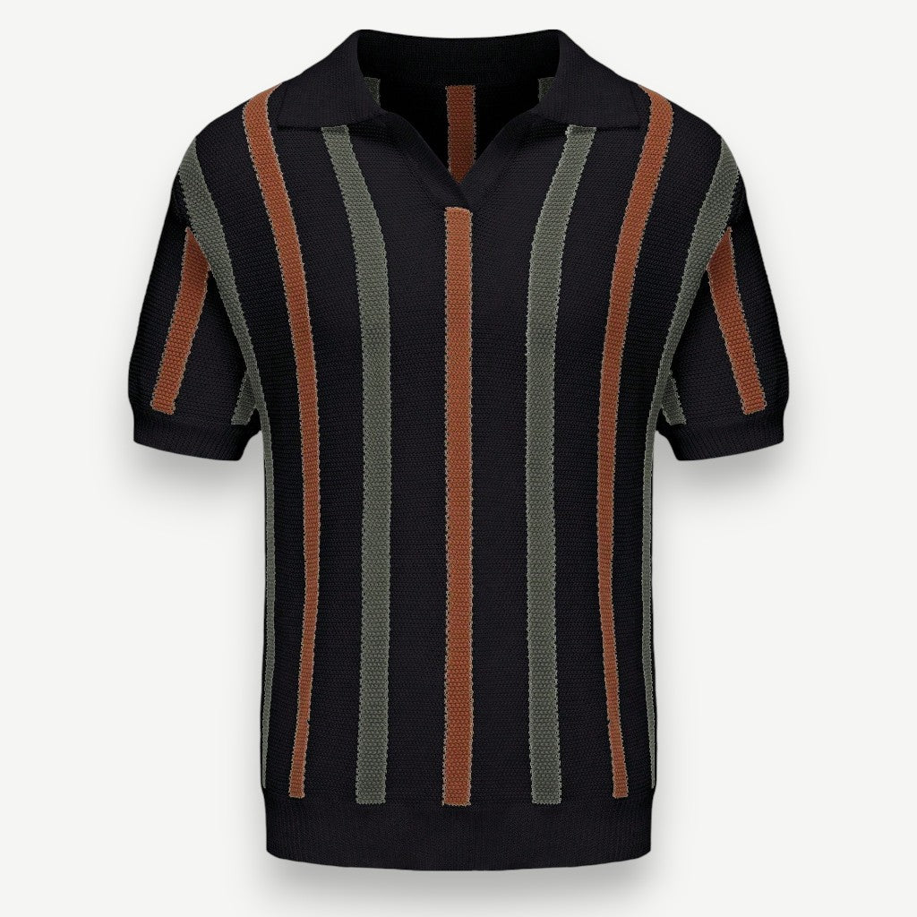Camisa Polo Listrada em Tricô - Camisa Malta