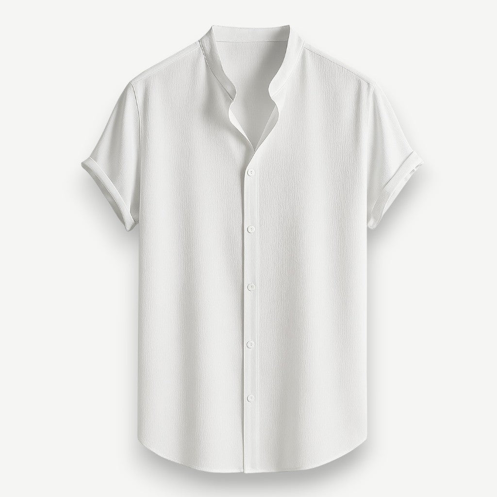 Camisa de Botão Masculina Gola Padre- Camisa Santorini
