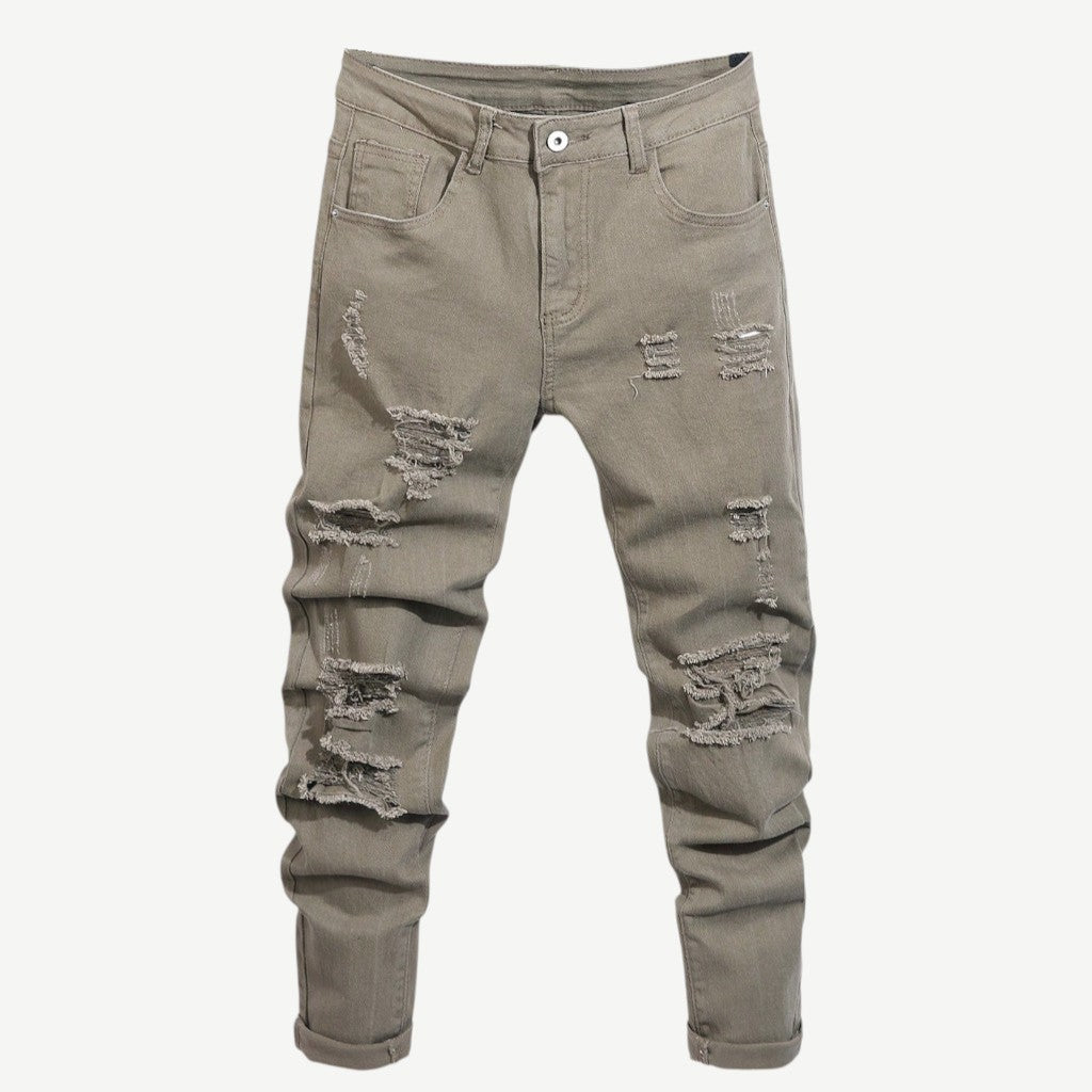 Calça Masculina com Detalhes Rasgados - Calça Victoria