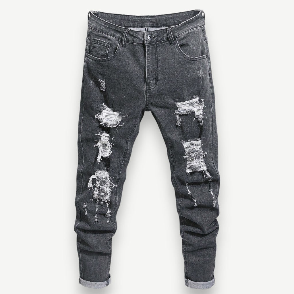 Calça Jeans Masculina Rasgada com Detalhes - Calça Melbourne