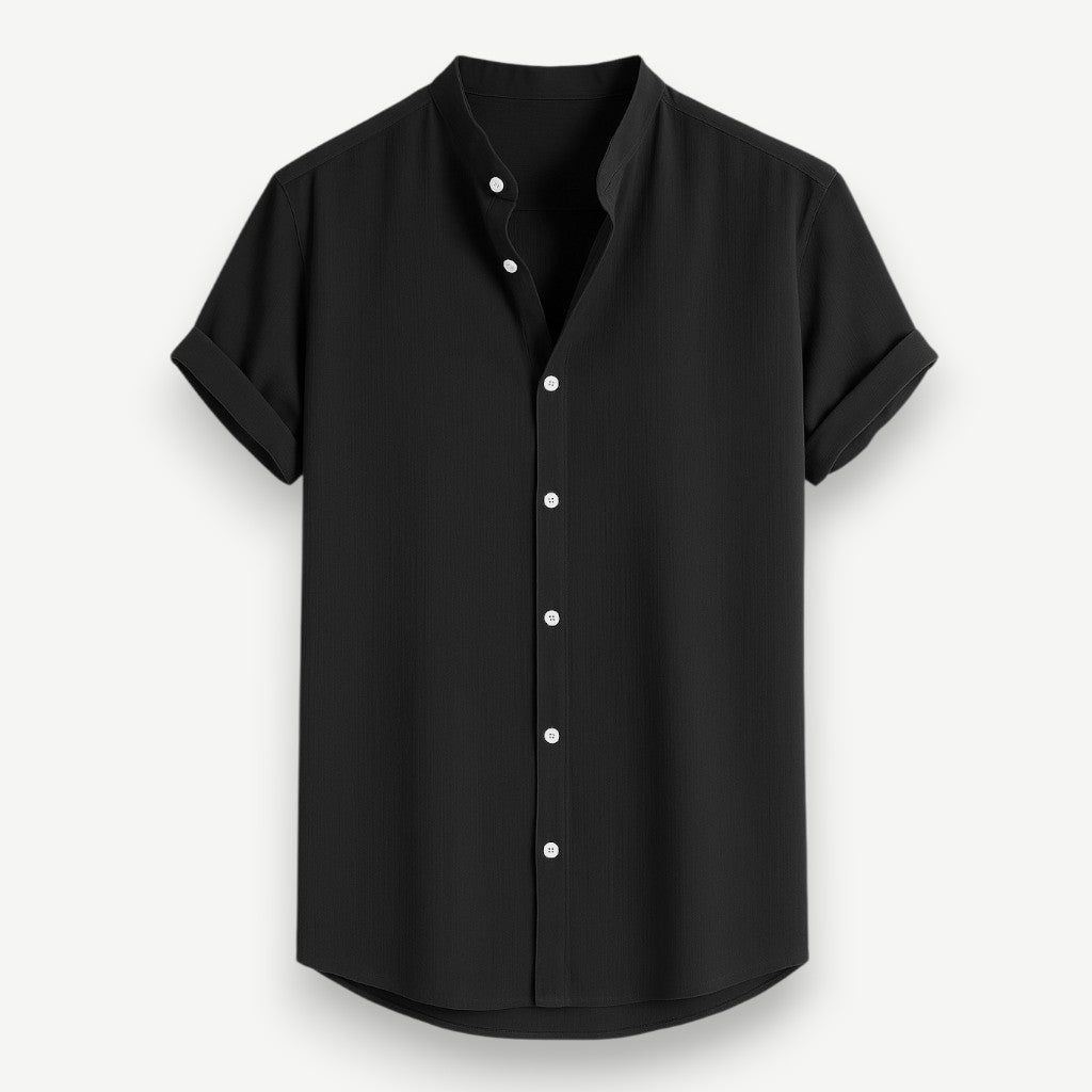 Camisa de Botão Masculina Gola Padre- Camisa Santorini